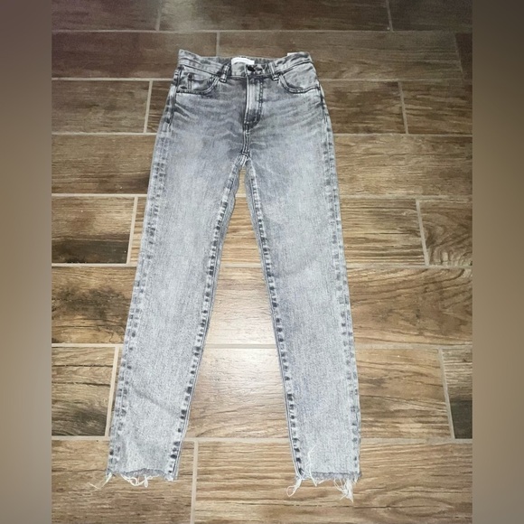 Moussy Vintage Jeans cropped grey fray - Picture 1 of 4